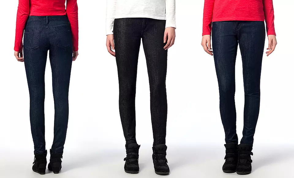 Franklin Fox Women's Slim-Fit Denim in Black or Navy. - Primary Image
