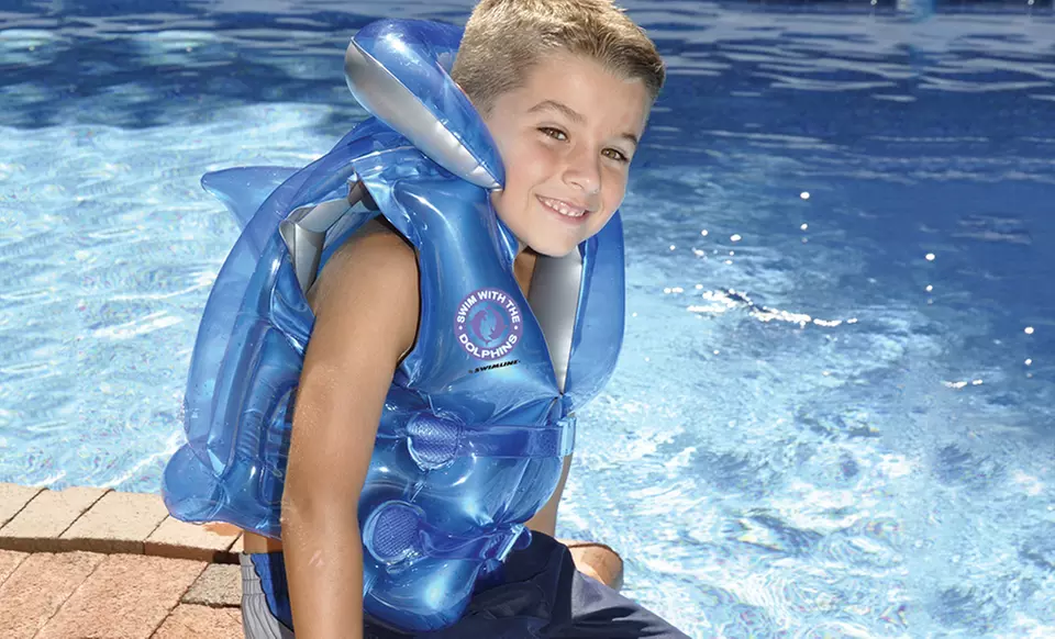 Swim with the Dolphins Inflatable Swimming Trainer Vest - Primary Image
