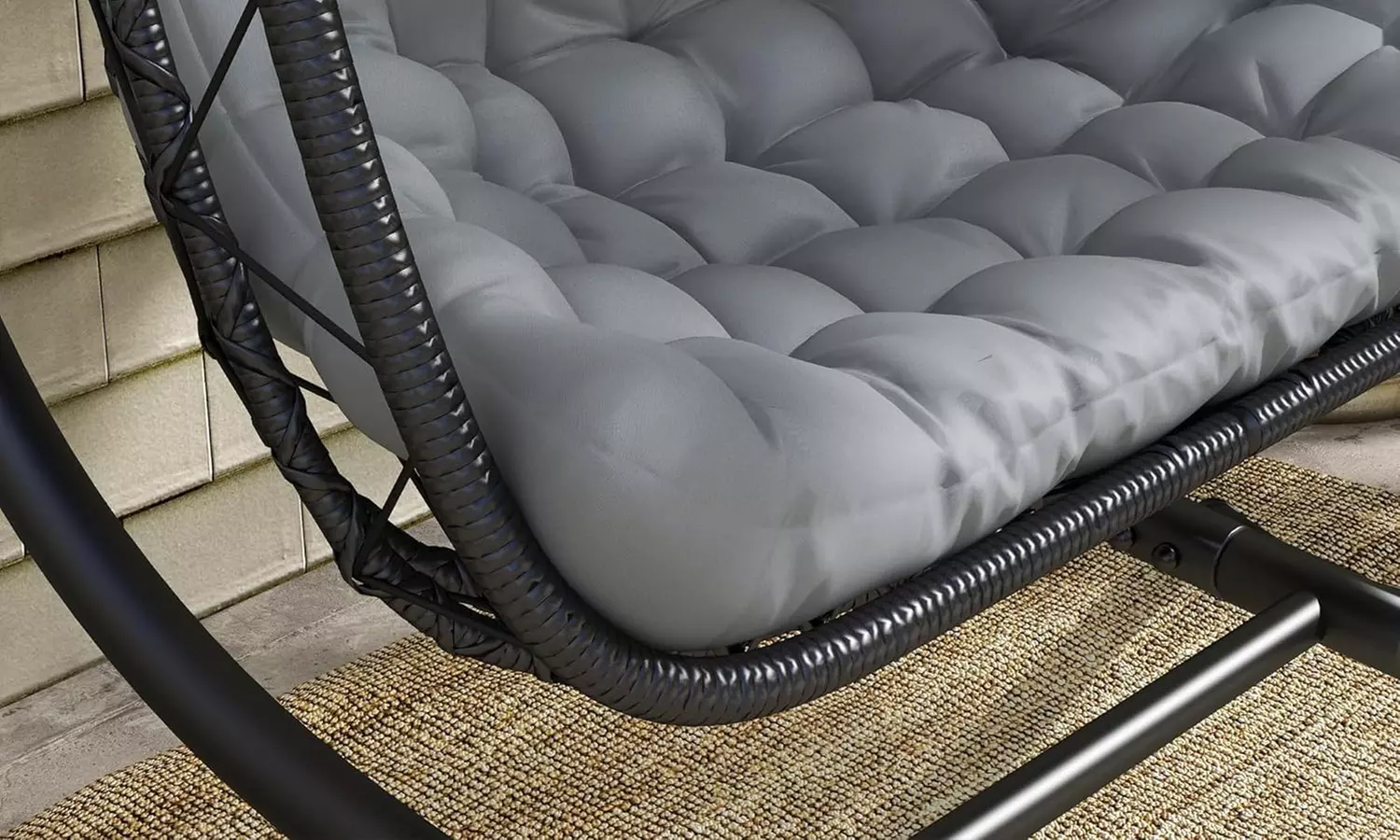 Outsunny Two-Seater Steel Frame Hanging Egg Chair