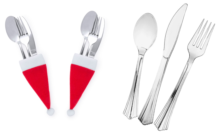 Image 7: Cutlery and Xmas Decoration Set