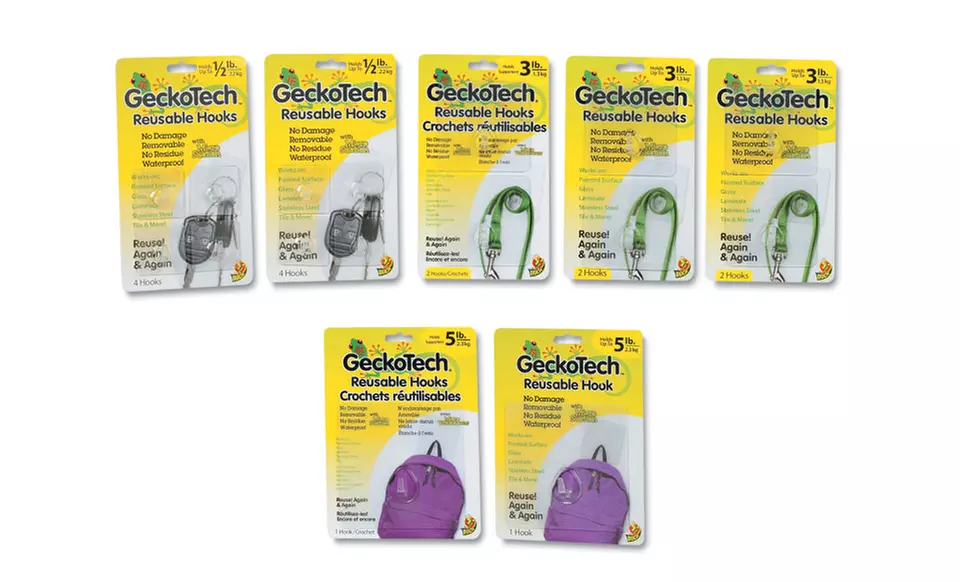 Set of 16 Duck GeckoTech Reusable Clear Plastic Hooks - Primary Image