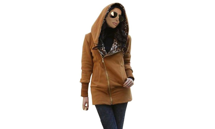 Image 4: Women's Animal Print Hooded Jacket