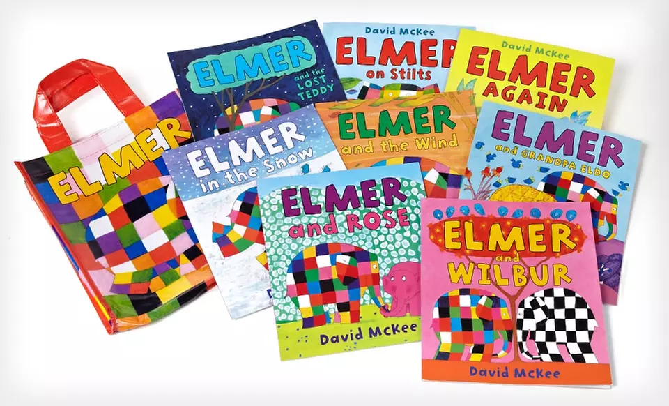 $12.99 for an 8-Book Elmer the Elephant Set with Tote Bag ($60 List Price) - Primary Image