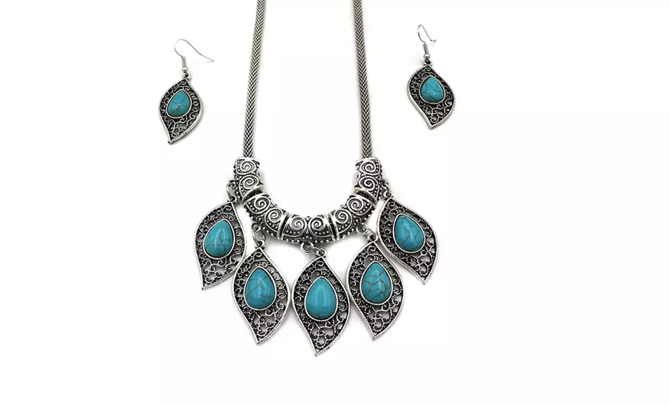 One, Two, or Three Turquoise Bohemian Dream Necklace and Earring Sets from Novadab (Up to 83% Off) - Primary Image