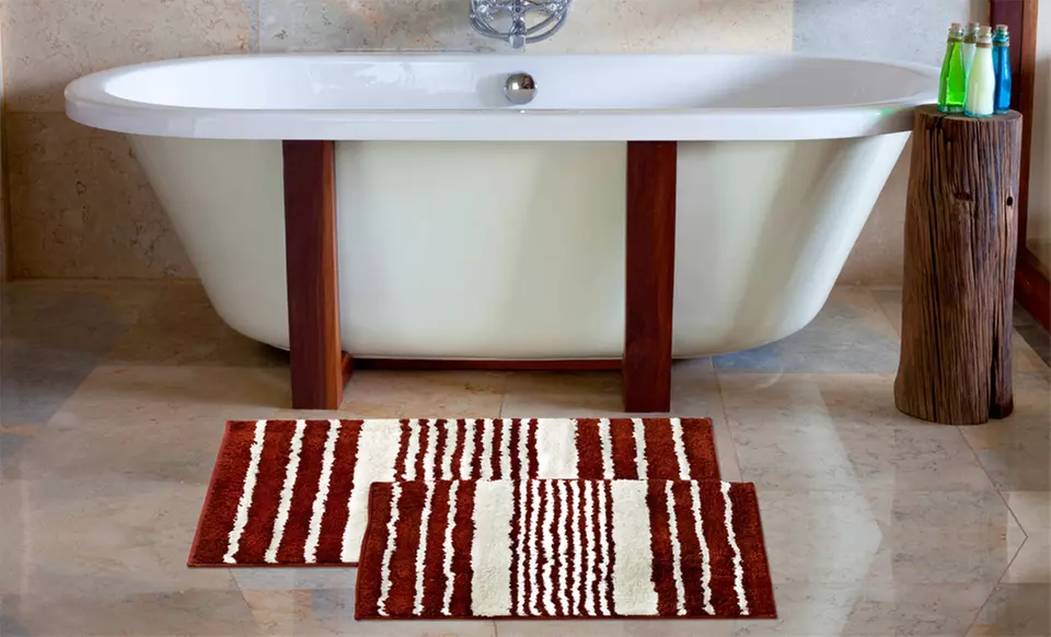 2-Piece Nonslip Microfiber Bath Rug Set. Multiple Colors Available. Free Shipping and Returns. - Primary Image
