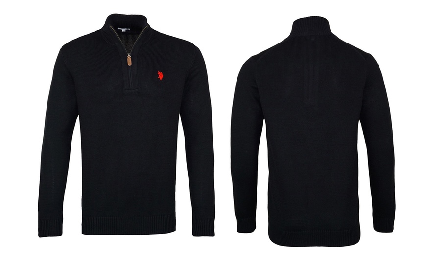 Image 3: US Polo Assn Pullover Half Zip Sweater