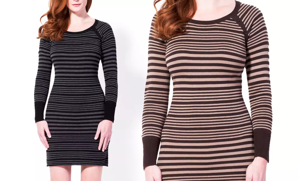 $24 for a Harve Bernard Sweater Dress ($88 List Price). Multiple Options Available. Free Shipping and Free Returns. - Second Medium