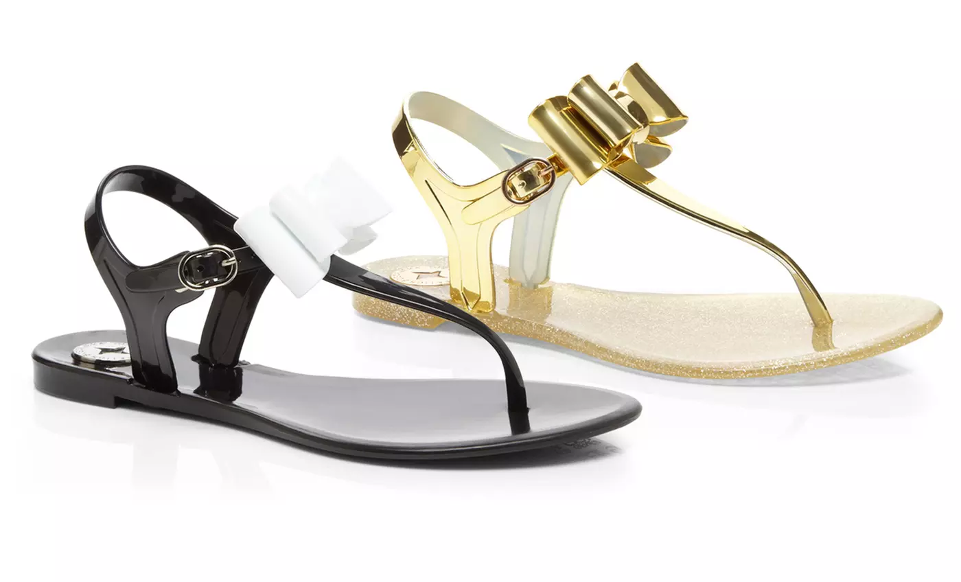 BCBGeneration Demee Jelly Sandals in Black or Gold Leaf. Free Returns. | Brought to You by ideeli - Primary Image