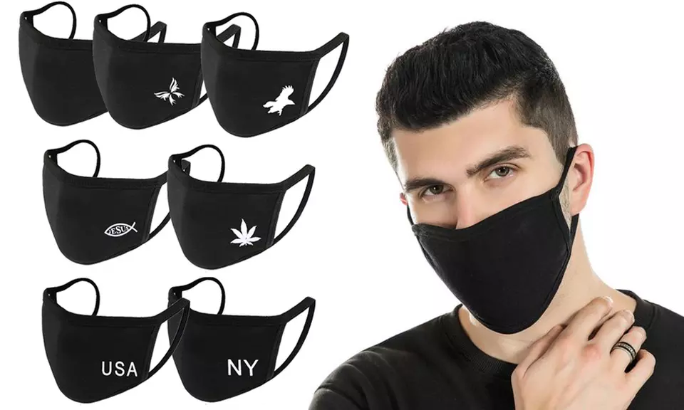 Cotton Washable Non-Medical Face Masks with Stretchable Strap (5-Pack) - Primary Image