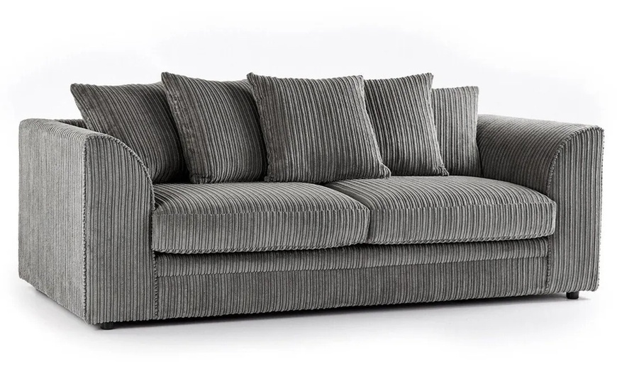 Image 2: Chicago 2 or 3 seater Jumbo Cord Sofas