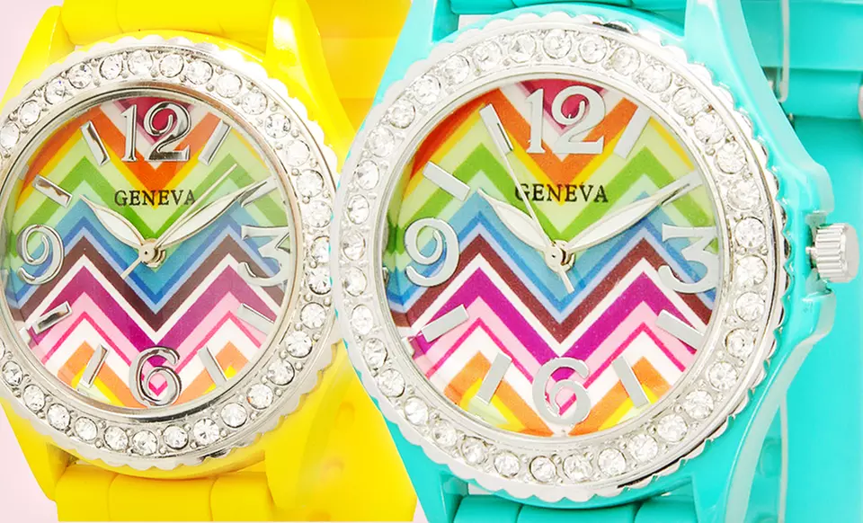 $8.99 for a Women’s Chevron-Print Watch ($24.99 List Price). Multiple Colors Available. Free Returns. - Second Medium