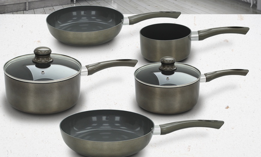 Image 1: Titanium Pro Seven Piece Premium Ceramic Cookware Pan Set