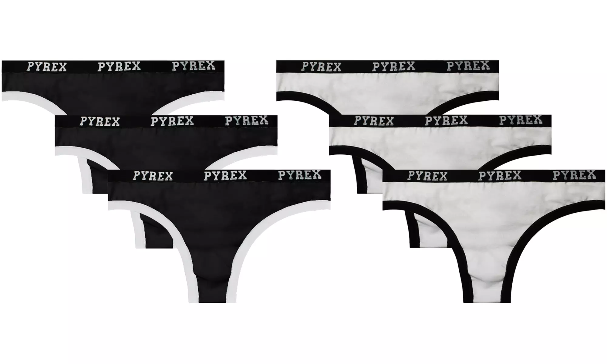 Pack di 3 o 6 tanga o perizoma in cotone bielastico Pyrex