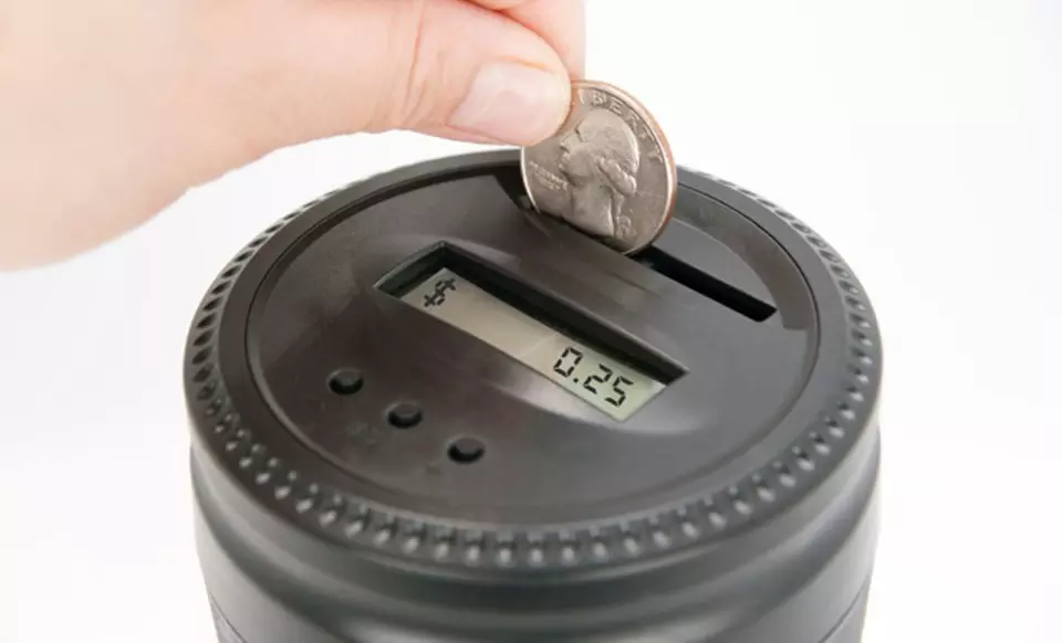 The Grande Coin-Counting Cup Bank. Free Returns. - Primary Image