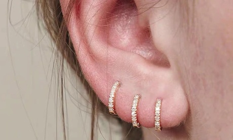 Orecchini Campanella con zirconi, disponibili in 3 colori