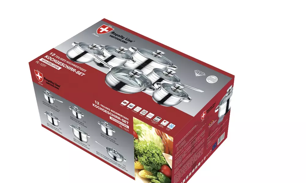 6-Piece Swiss Royalty Line Pan Set from £39.98 (Up to 74% Off) - Image 2