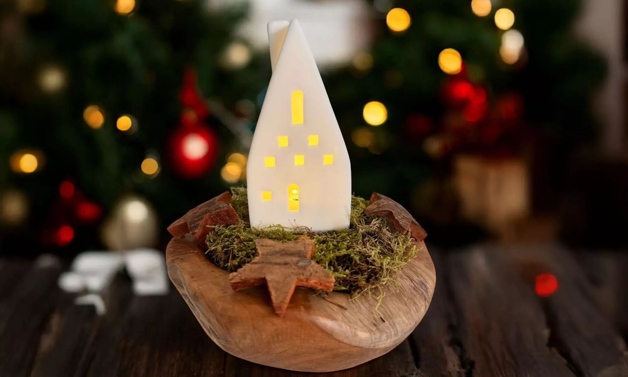 Adventskranz aus Wurzel-Teakholz