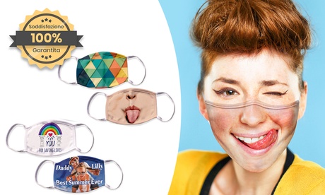 Fino a 5 mascherine personalizzabili e lavabili in lavatrice offerte da Printerpix