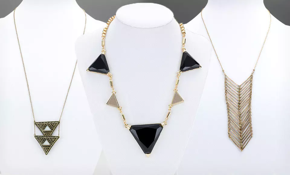 $15.99 for a Bijou Drive Geometric Necklace or Pair of Earrings ($56 List Price). 12 Options Available. Free Returns. - Primary Image