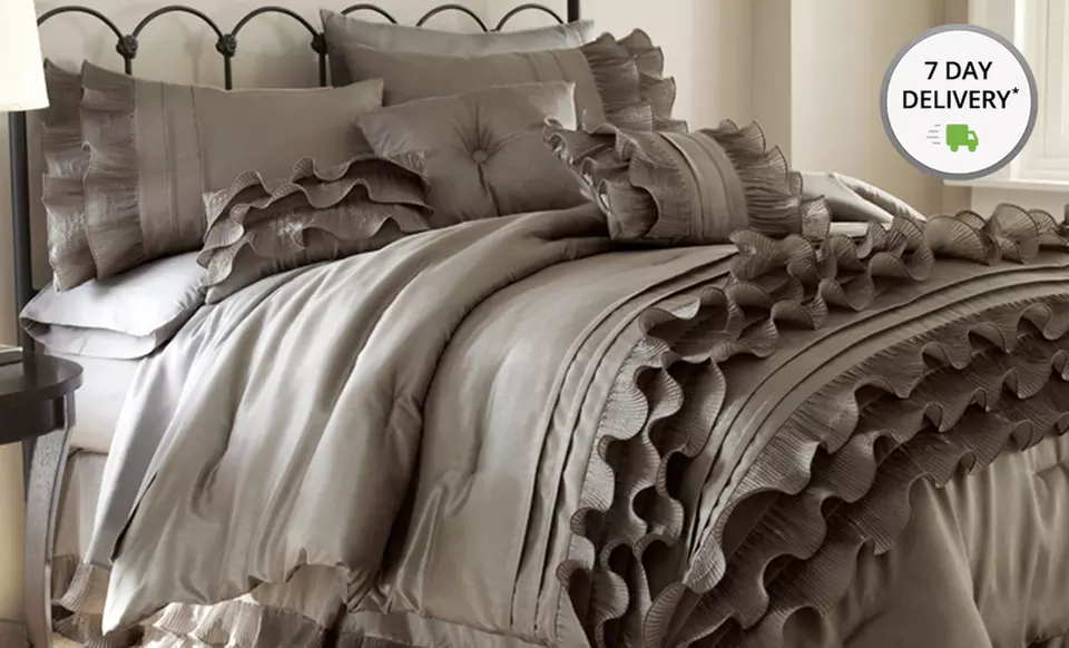 Embellished and Embroidered 7-Piece Comforter Sets. Multiple Colors and Sizes from $69.99—$79.99. Free Returns. - Primary Image