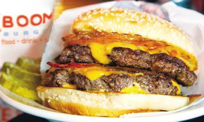 Burger Meal with Fries, Cupcakes, and Drinks for Two or Four at ((Boom)) Burger (Up to 51% Off) - Primary Image