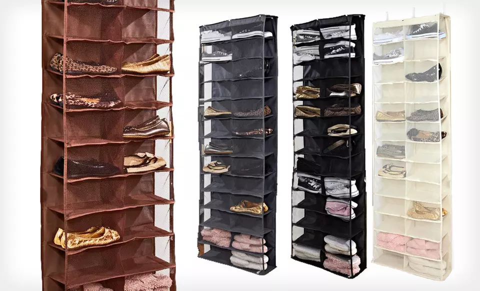 $21 for an Over-the-Door Shoe Organizer in Black, Chocolate, Cream, or Gray ($50 List Price). Free Shipping and Returns. - Primary Image