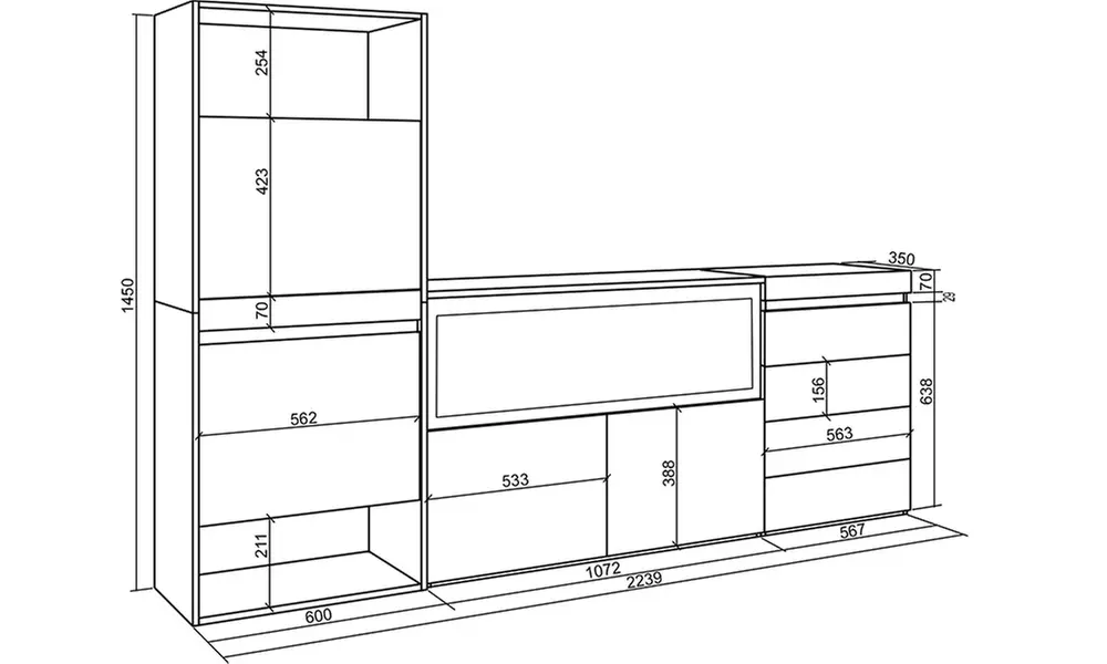 Scarpiera, Credenza, Camino elettrico