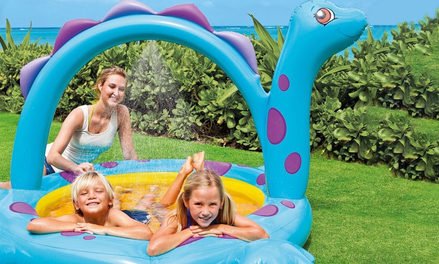 Image 1: Intex Dino Spray Paddling Pool