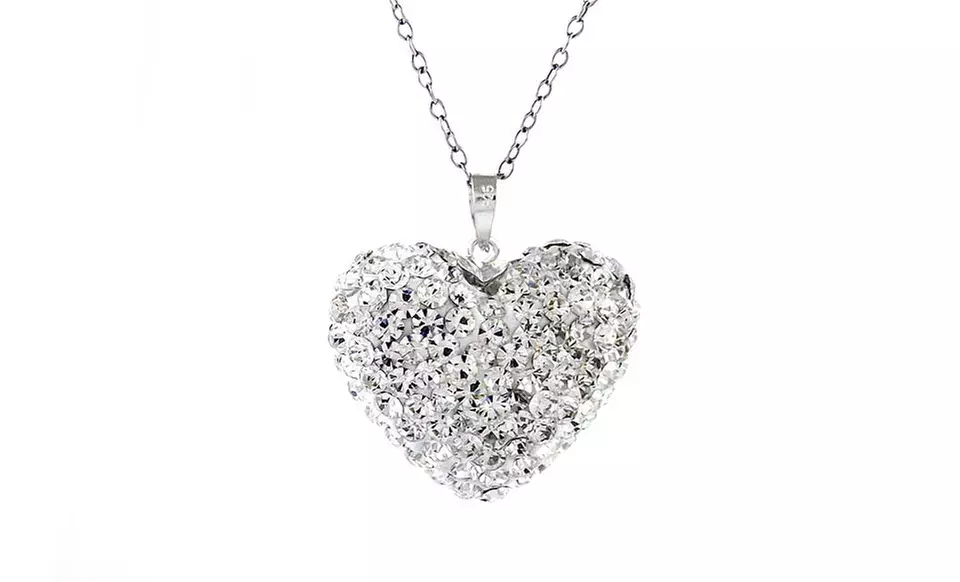 Swarovski Elements Bubble Heart Pendant in Sterling Silver - Primary Image