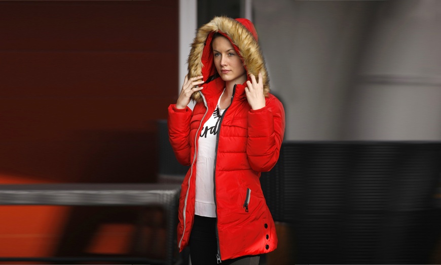 Image 6: Women's Fur-Trimmed Hooded Parka