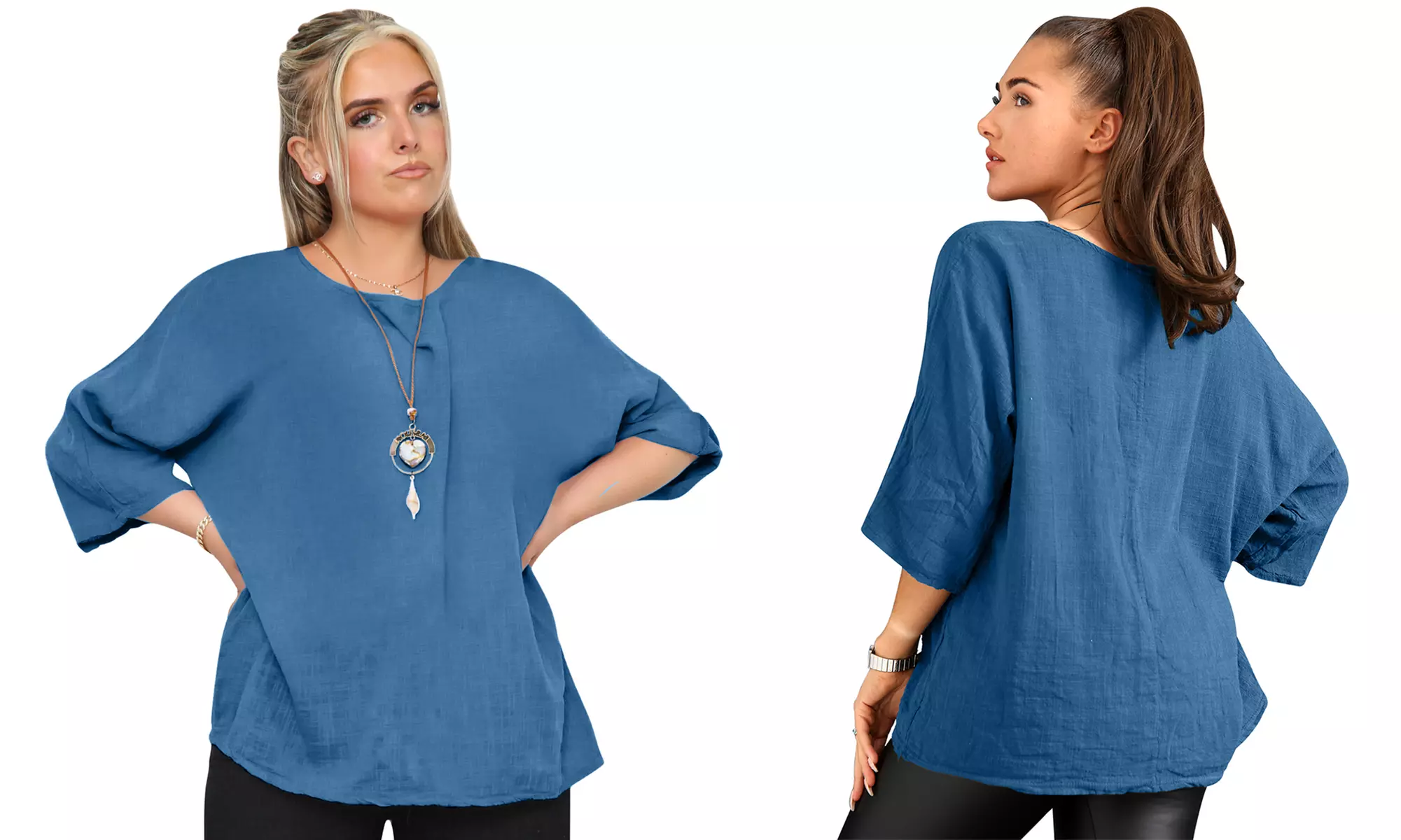 Love My Fashions Women's Plain Necklace Tunic Top