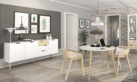 Credenze Dmora in stile scandi, disponibili in 3 modelli e 2 colori