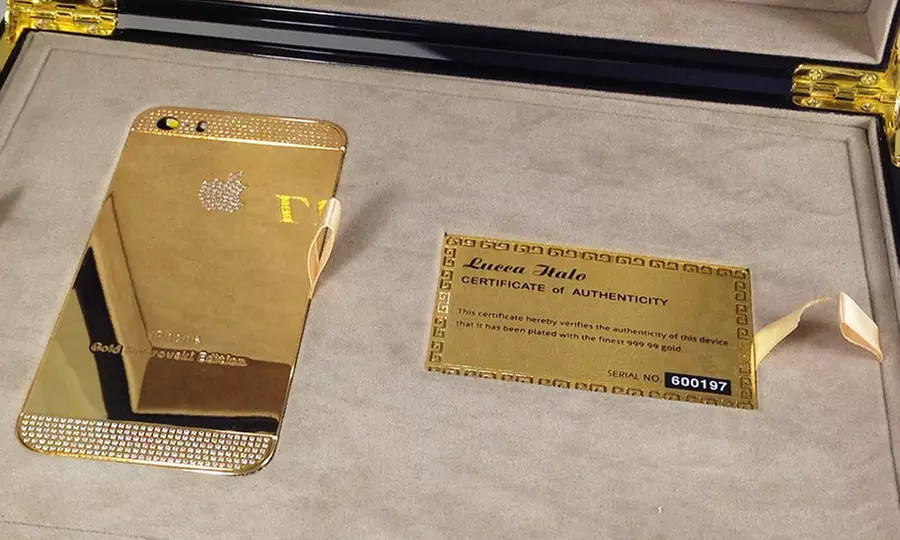 Gold-Plating for an iPhone 5, 5S, 6, or 6 Plus at Lucca Italo, Inc. (50% Off) - Primary Image