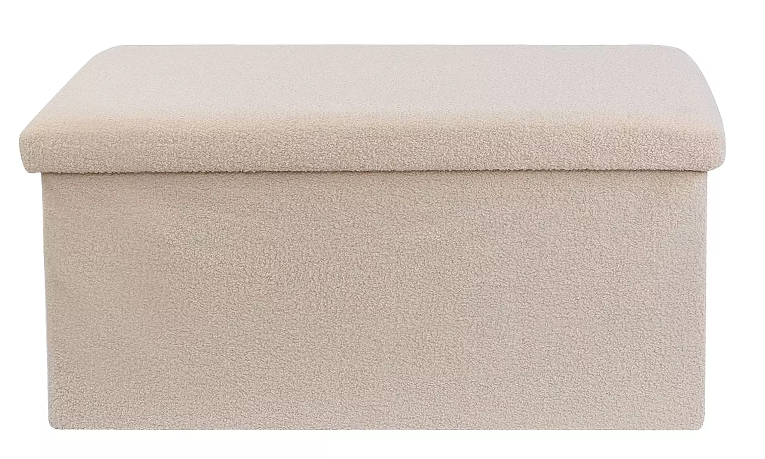 Teddy Boucle Storage Ottoman or Foldable Cube Footstool