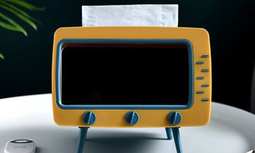 Image 4: Vintage Desktop TV-Shaped Tissue Box