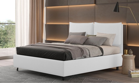 Letto matrimoniale Who con contenitore e testiera disponibile in vari colori e vari materiali