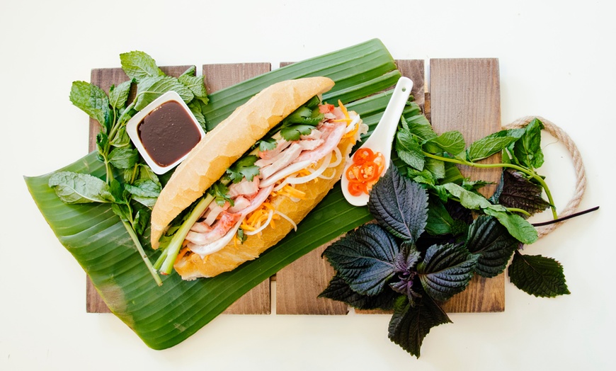 Image 2: Banh Mi, Iced Coffee and Spring Roll at Kings Cross Bakery