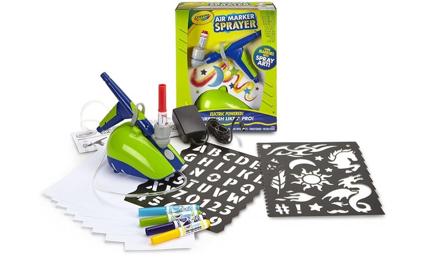 Image 1: Crayola Air Marker Sprayer - Kids Airbrush Kit