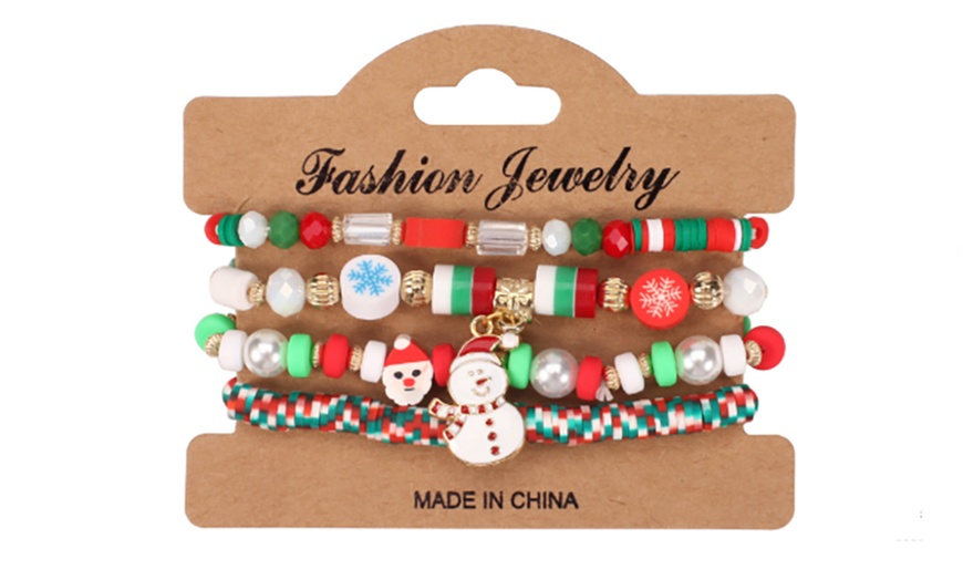 Image 2: Christmas Bracelet Stud Earrings Set