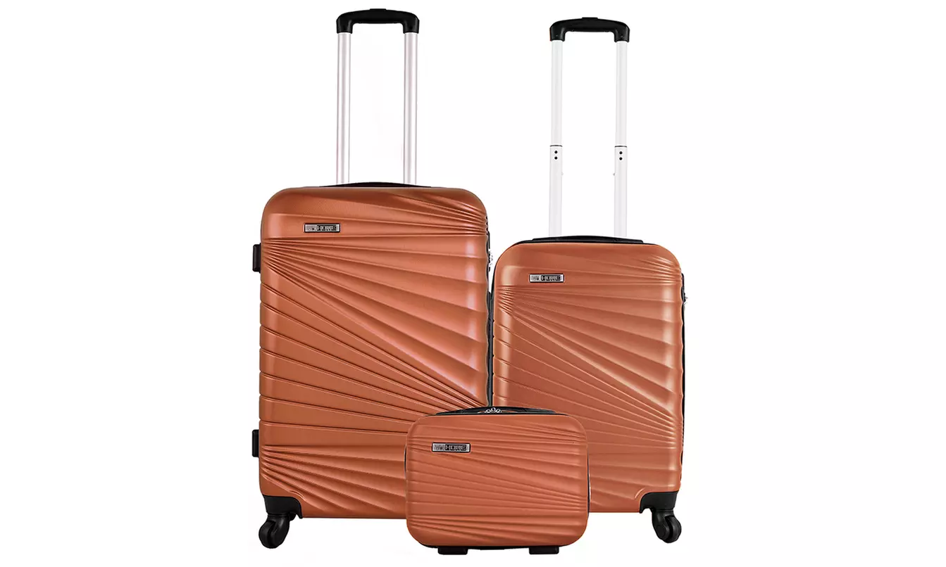 EcoTraveler Teleskopgriff Kofferset; 60% recyceltes ABS