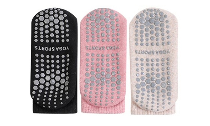 Image 17: One, Three or Six Pairs Non-Slip Socks With Grippers for Yoga