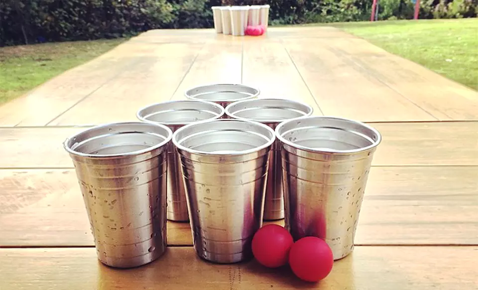 Stainless Steel Beer Pong Kit - Primary Image