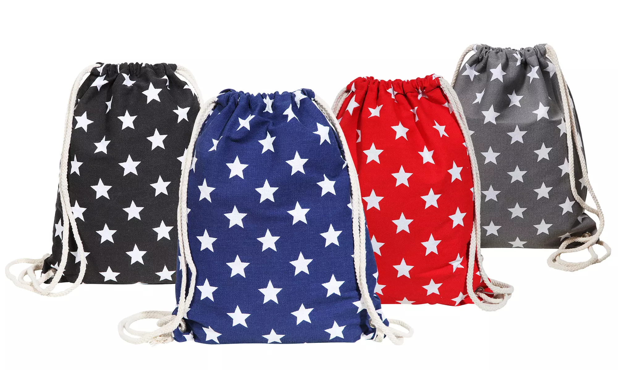 1 ou 2 sacs à dos en tissu avec cordons de serrage motif étoiles - Primary Image