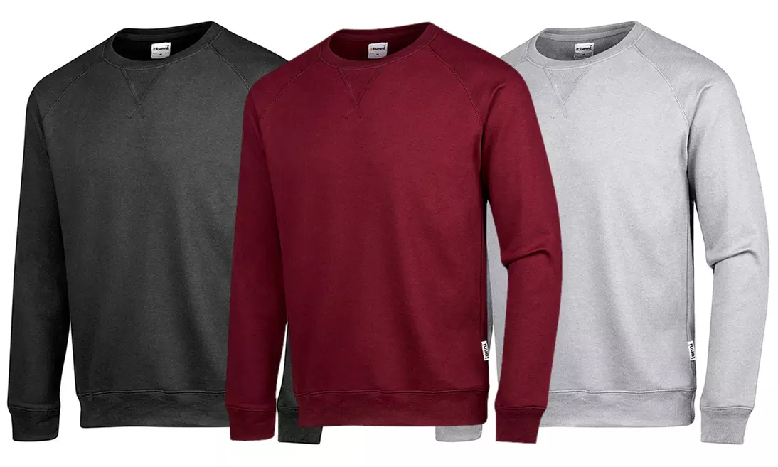 Sudadera simple lisa con cuello redondo - Primary Image