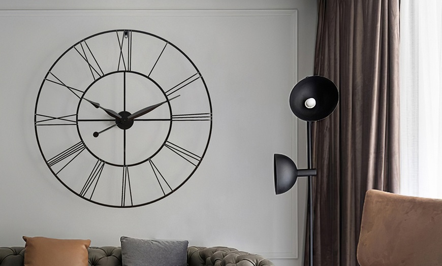 Image 1: Cut-Out Metal Large Wall Clock 