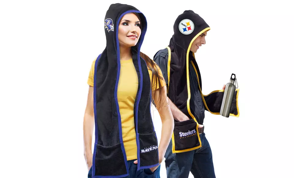 NFL Ultra Fleece Hoodie Scarf. Multiple Designs Available. Free Returns. - Primary Image