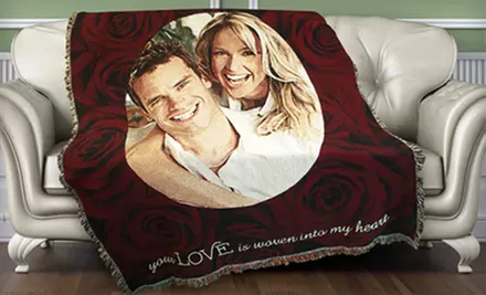 $59 for a Custom 71"x53" Woven Photo Blanket from PhotoWeavers ($128 List Price). Free Shipping. - Second Medium