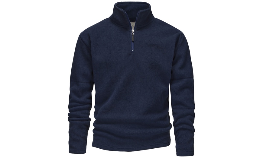 Image 10: Blu Apparel Men's 1/4 Zip Fleece Jumper