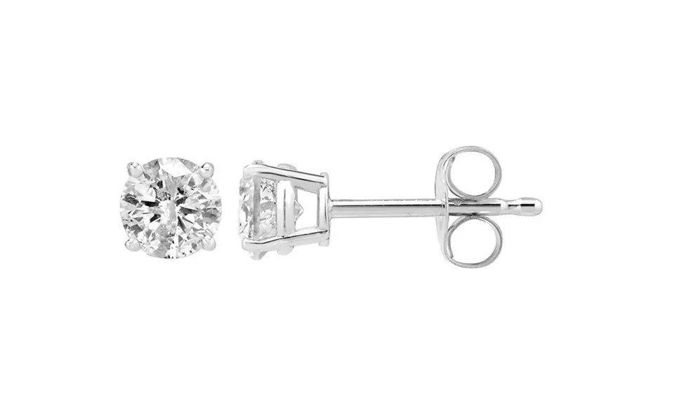 0.62 or 1.25 CTW Diamond Solitaire Earrings in Sterling Silver from $129.99–$299.99 - Second Medium