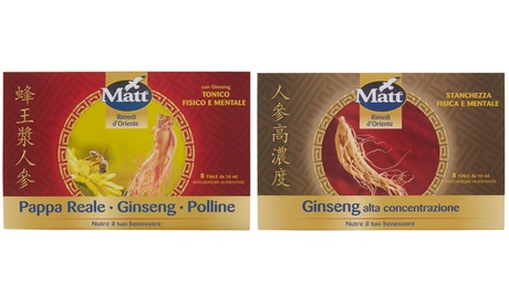 2 o 3 confezioni di tonici orientali Matt, d'aiuto per avere maggior benessere e vigore, disponibili in 2 tipologie